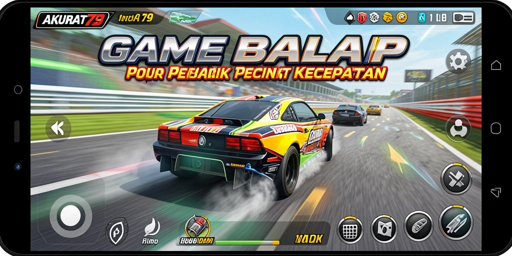 Screenshot gameplay AKURAT79 yang menampilkan aksi balapan cepat.