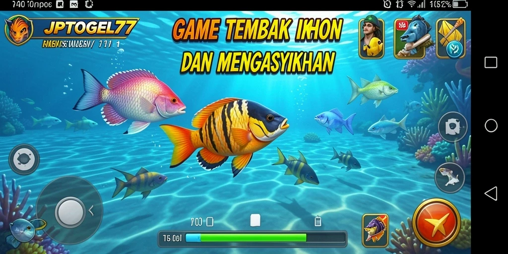 Screenshot gameplay JPTOGEL77 menampilkan aksi menembak ikan yang menyenangkan.