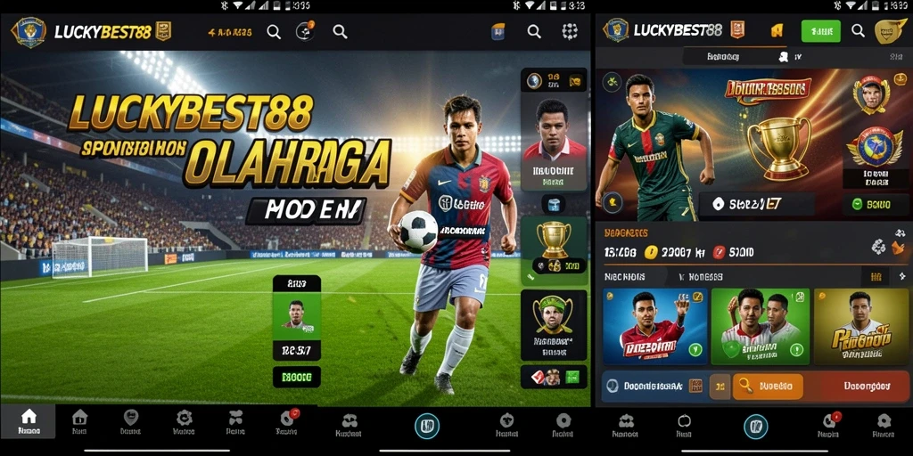 Tampilan utama LUCKYBEST88 dengan menu taruhan olahraga.