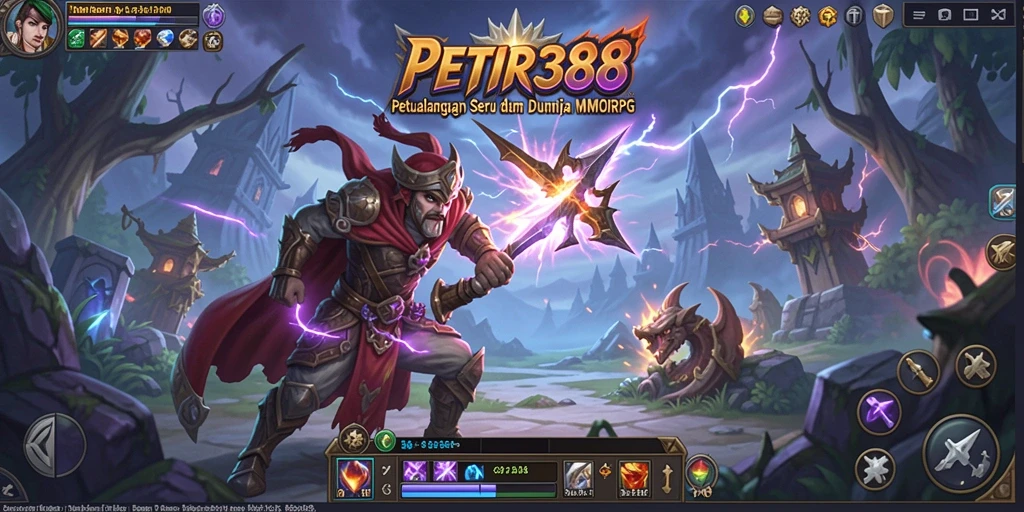 Tampilan gameplay PETIR388 yang penuh warna dan aktivitas.