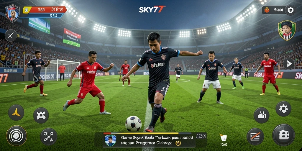 Tampilan gameplay menarik dari SKY77 yang menyajikan aksi sepak bola seru.