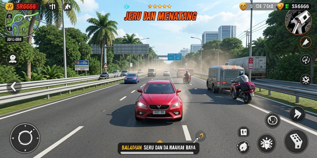 Gameplay Racing seru di SR6666 dengan grafis menakjubkan.